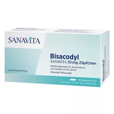 BISACODYL SANAVITA 10 mg svečke, 10 kosov