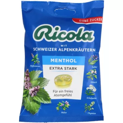 RICOLA o.Z.Beutel Mentol ekstra močni bonboni, 75 g