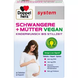 DOPPELHERZ Veganski sistem za nosečnice+matere, kombinacija, 60 kosov