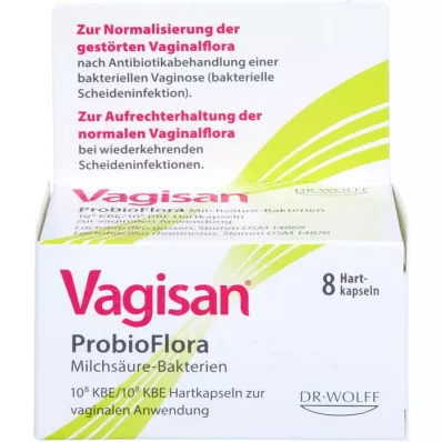 VAGISAN ProbioFlora mlečnokislinske bakterije vaginalne kapsule, 8 kosov