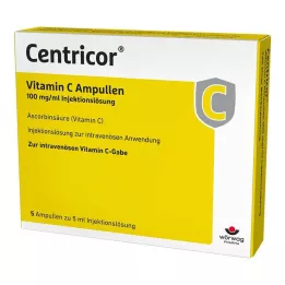 CENTRICOR Ampule vitamina C 100 mg/ml, raztopina za injiciranje, 5X5 ml