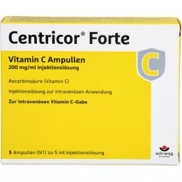 CENTRICOR Forte Vitamin C Amp. 200 mg/ml Inj. raztopina, 5X5 ml