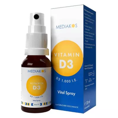 Vitamin D3 1000 IE Mediakos Vital Spray, 20 ml Vitamin D3 1000 IE Mediakos Vital Spray, 20 ml
