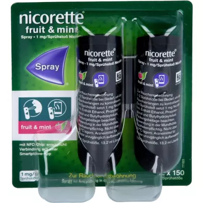 NICORETTE Sadje &amp; Meta Spray 1 mg/spray NFC, 2 kosa