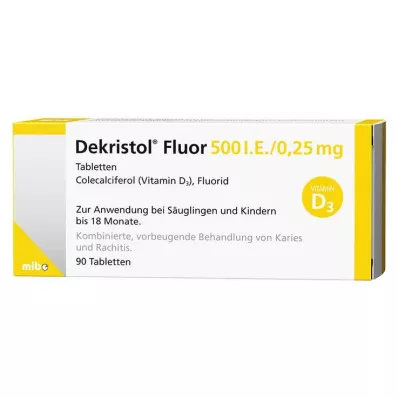 Dekristol Fluor 500 IE / 0,25 mg tablete, 90 kos Dekristol Fluor 500 IE / 0,25 mg tablete, 90 kos
