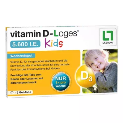 VITAMIN D-LOGES 5.600 I.U. Otroške žvečljive tablete, 15 kosov