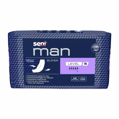 Seni® Man inkontinenčna blazinica super raven 5, 15 kos Seni® Man inkontinenčna blazinica super raven 5, 15 kos