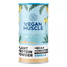 VEGAN MUSCLE Protein vanilijev jajčni beljak + kreatin v prahu, 600 g