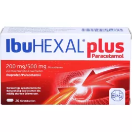 IBUHEXAL plus paracetamol 200 mg/500 mg filmsko obložene tablete, 20 kosov