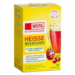 WEPA vroče jagode + vitamin C + cink + magnezij v prahu, 10X10 g
