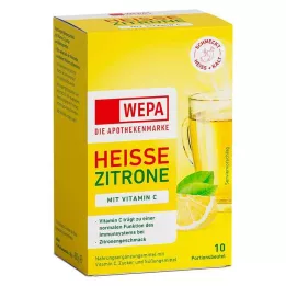 WEPA vroča limona + vitamin C v prahu, 10X10 g