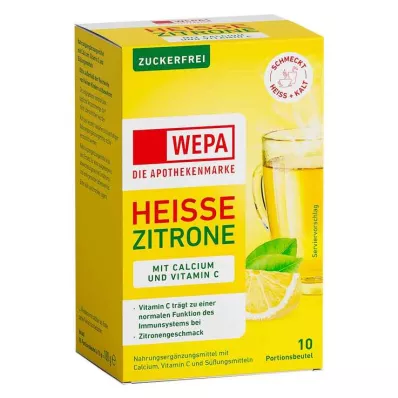 Wepa pekoča limona + vitamin C + kalcij v prahu brez sladkorja, 10X10 g Wepa pekoča limona + vitamin C + kalcij v prahu brez sladkorja, 10X10 g