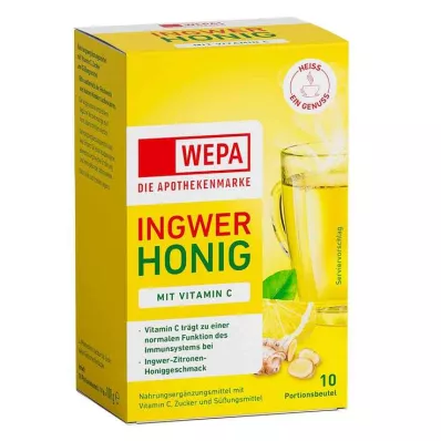 Wepa Ingver + Med + Vitamin C v prahu, 10X10 g