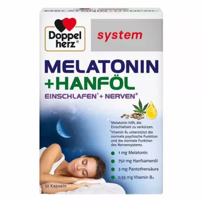 Doppelherz melatonin + sistem konopljino olje kapsule, 30 kom Doppelherz melatonin + sistem konopljino olje kapsule, 30 kom