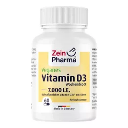 VEGANE Vitamin D3 7000 I.U. tedenske depotne kapsule, 60 kosov