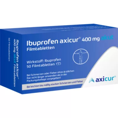 IBUPROFEN axicur 400 mg akutne filmsko obložene tablete, 50 kosov