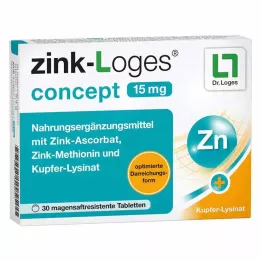 ZINK-LOGES koncept 15 mg enterijsko obložene tablete, 30 kosov