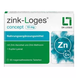 ZINK-LOGES koncept 15 mg enterijsko obložene tablete, 90 kosov