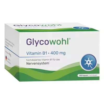 Glycowohl Vitamin B1 Thiamine 400 mg visokoodmerne kapsule, 200 kosov Glycowohl Vitamin B1 Thiamine 400 mg visokoodmerne kapsule, 200 kosov